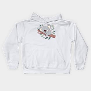 cute koala sleeping beautifully Kids Hoodie